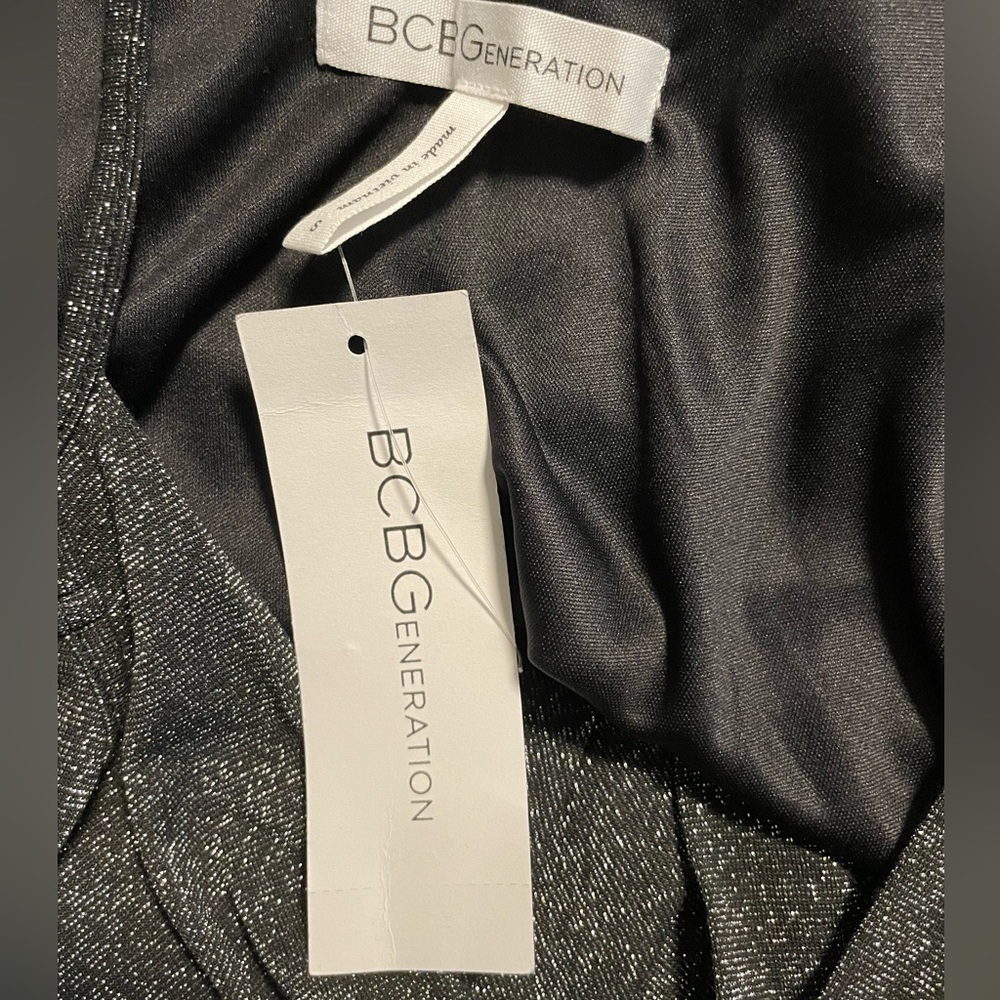 NWT | BCBGenaration| Midi Metalic Black Dress | Small - Picture 8 of 14